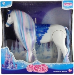 Staigājošs plastmasas zirgs ar skaņām