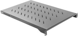 Plaukts 19" skapjiem 1U, 1000 mm, 483 × 750 mm, melns