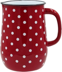 Enamelled Jug 2.5 l with Dots Red TORO