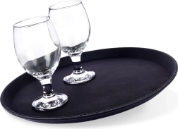 Melns neslīdošs servēšanas paplāte 35 cm