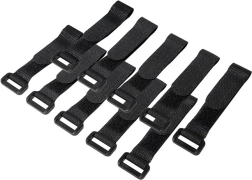 Kabeļu organizators ar Velcro līmlentes saitēm, melns, 15 cm, 10 gab.
