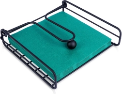 Metāla salvešu turētājs ar piespiedsviru 19 × 19,5 cm – melns