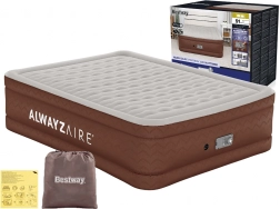 Divslāņu piepūšamā gulta BESTWAY ALWAYZAIRE Fortech ar integrētu elektrisko pumpi, 203 × 152 × 51 cm