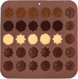 Silikona forma pralinēm Sillinie, 30 ziedu formas iedobes