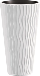 Puķu pods Prosperplast Sandy Slim balts 30 cm