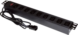 19" barošanas sliede 9×C13 ar C14 spraudni