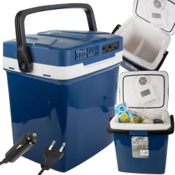 Ceļojumu termoelektriskā auto ledussomma 26 l ar sildīšanu, 12 V un 230 V