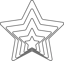 Zvaigznes formas cepumu formiņu komplekts, nerūsējošais tērauds, 5 gab. (1,5–7,5 cm)