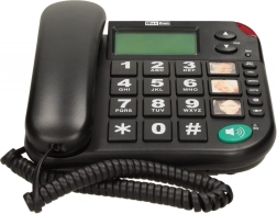 Maxcom KXT 480 BB melns vadu telefons ar lielām pogām