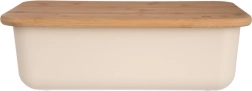 Plastmasas un bambusa maizes kaste bēšā krāsā 40 × 23 × 13 cm