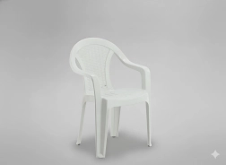 Dārza krēsls ar roku balstiem, balts 56 × 42 × 78 cm