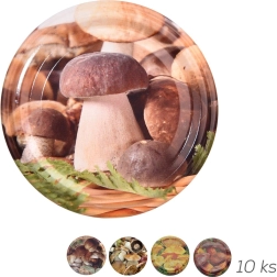 Metāla konservēšanas vāciņš Bio 66 ar sēņu motīvu, 10 gab.