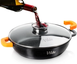 Dziļa granīta panna ar stikla vāku TERRUNA AROMA 32 cm, 4,7 l