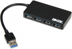 USB centrmezgls 3.0, 4 porti, slim, melns