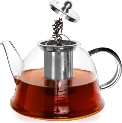 Stikla tējkanna ar nerūsējoša tērauda sietiņu 1,65 l