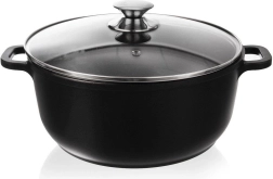 Granitpārklājuma katls ar stikla vāku GRANDE 28 cm, 7 l
