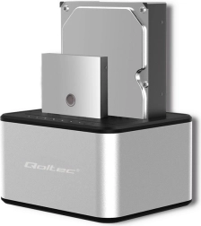 Dokstacija diskiem 2× HDD/SSD 2.5"/3.5" SATA ar USB 3.0 un bezsaistes klonēšanu