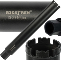 Dimanta kroņurbis Bigstren 63 × 450 mm 1 1/4 UNC betonam un akmenim