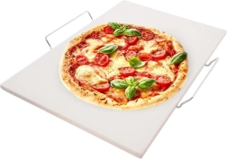 Fireclay pizza stone with stand, 2-piece set