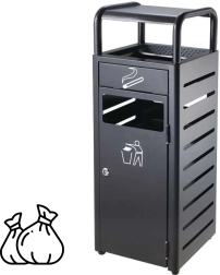 Atkritumu tvertne ar pelnu trauku – melna