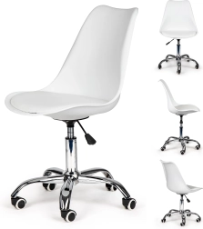 Griežams biroja krēsls ar baltu spilvenu ModernHome