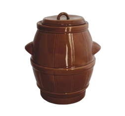 Ceramic fermentation crock 5 L brown with water seal