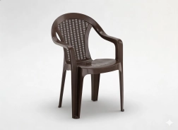 Plastmasas dārza krēsls ar roku balstiem, brūns, 56 × 42 × 78 cm