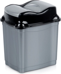 Plastmasas atkritumu tvertne 5 l ar nolokāmu vāku, pelēka