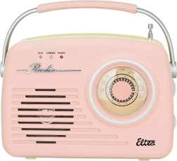 Retro radio LUIZA SP-11 ar MP3 USB SD rozā