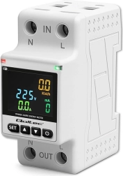 Vienfāzes viedais Wi‑Fi TUYA elektroenerģijas skaitītājs uz DIN sliedes 35 mm