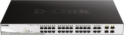 Komutators DGS-1210-28MP ar 24 GE PoE+ un 4 SFP portiem