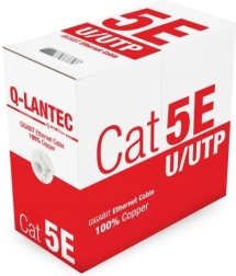 Q-LANTEC datu kabelis U/UTP kat. 5e, PVC, 100 % varš, 305 m