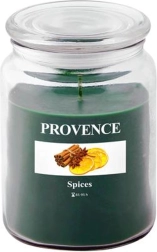 Aromātiskā svece stikla traukā PROVENCE ar garšvielu aromātu – 95 stundas
