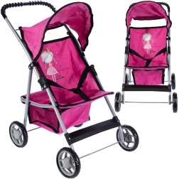 Leļļu ratiņi ar guļamdaļu un jumtiņu Little Princess Rose