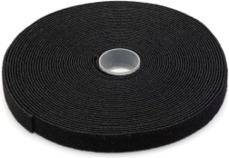 Pašlīmējoša velcro (āķīšu un cilpiņu) lente kabeļiem 15 mm, 10 m, melna