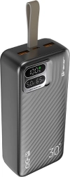 Powerbanka Tracer Blaze 30000 mAh 65 W, melna