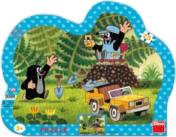 Puzle Dino Kurmis ar dzeltenu auto