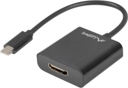 USB‑C uz HDMI adapteris, 15 cm, melns