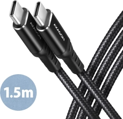 USB‑C Cable 1.5 m with PD 60 W and Fast Charging 3 A, Braided, Aluminum Ends