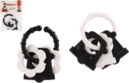 Košļājamas rotaļlietas zīdaiņiem – melnbalti raksti, grabulītis un rokturis