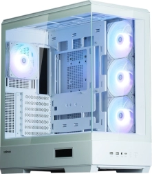 Balts Mid-Tower korpuss ar 4x ARGB ventilatoriem