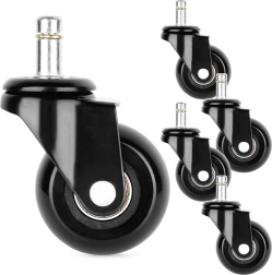 Gumijas ritenīši biroja krēslam 50 mm, tapa 10 mm, komplekts 5 gab.