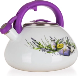 Emaljēta tējkanna ar svilpīti Lavanda 3 l, diametrs 22,5 cm