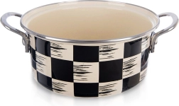 Enamel Pot Checkerboard 20 cm, 2.2 l
