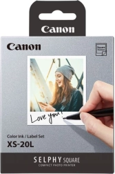 Canon Selphy Square XS-20L krāsainā tinte un pašlīmējošās uzlīmes (20 izdrukas)