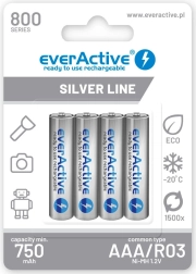 Uzlādējamās baterijas AAA 800 mAh – 4 gab.