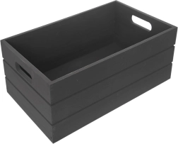 Koka uzglabāšanas kaste 31 × 21 × 13 cm, melna