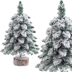 Dekoratīvs apsnidzis Ziemassvētku kociņš uz stumbra 60 × 16 cm