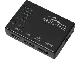 MEDIA-TECH HDMI Switch 5×1 4K with Remote Control