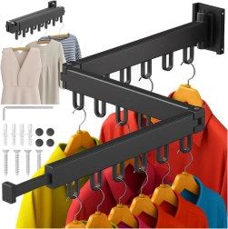 Wall-mounted foldable clothes drying rack and clothes hanger Ruhhy - 1 pc